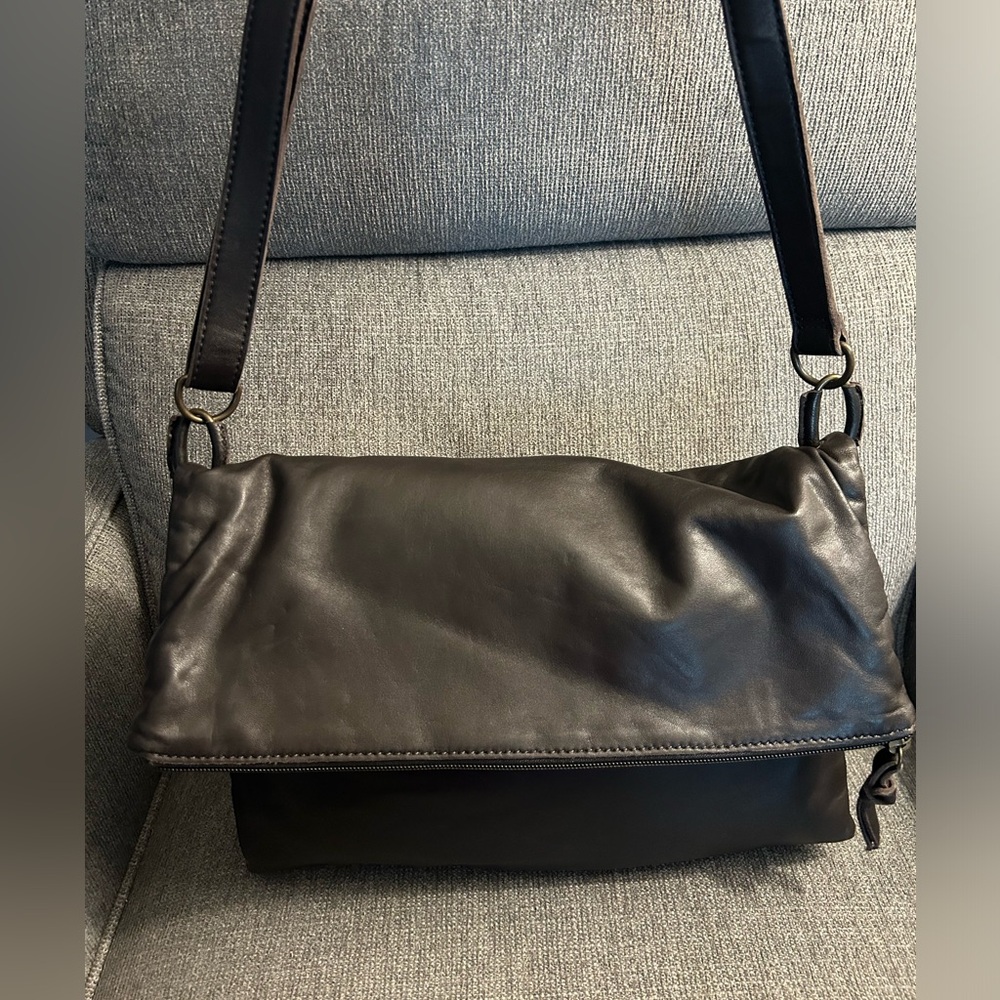 NWOT J.Jill dark brown lamb leather crossbody bag